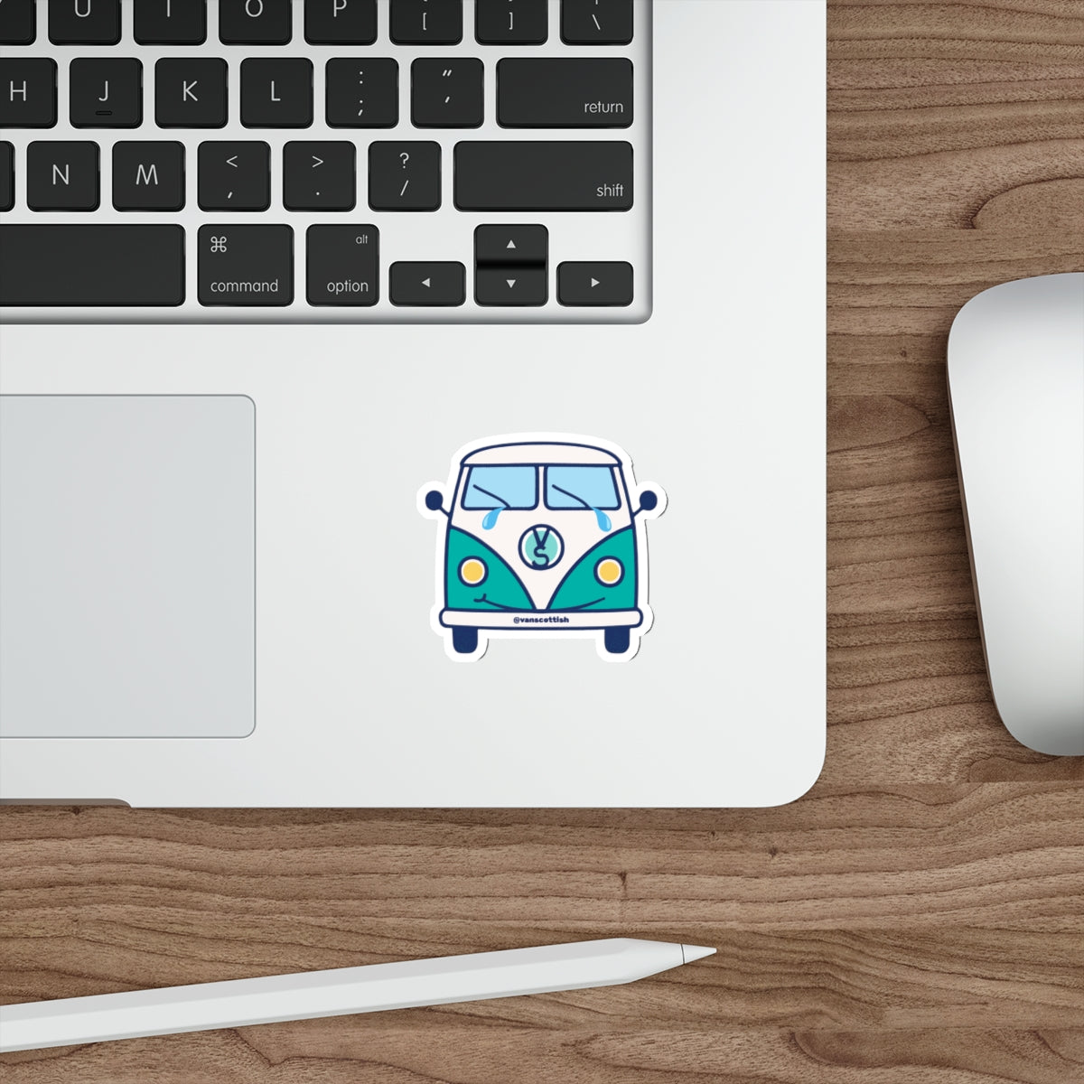 'Don't Cry' Camper Van Sticker (TEAL)