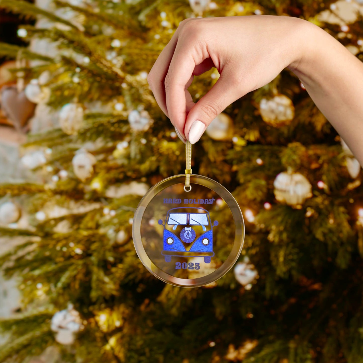2025 'Hard Holiday' Glass Ornament