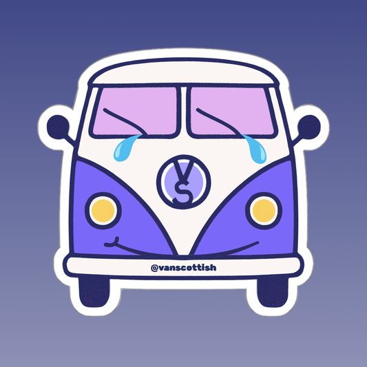 'Don't Cry' Camper Van Sticker (PURPLE)